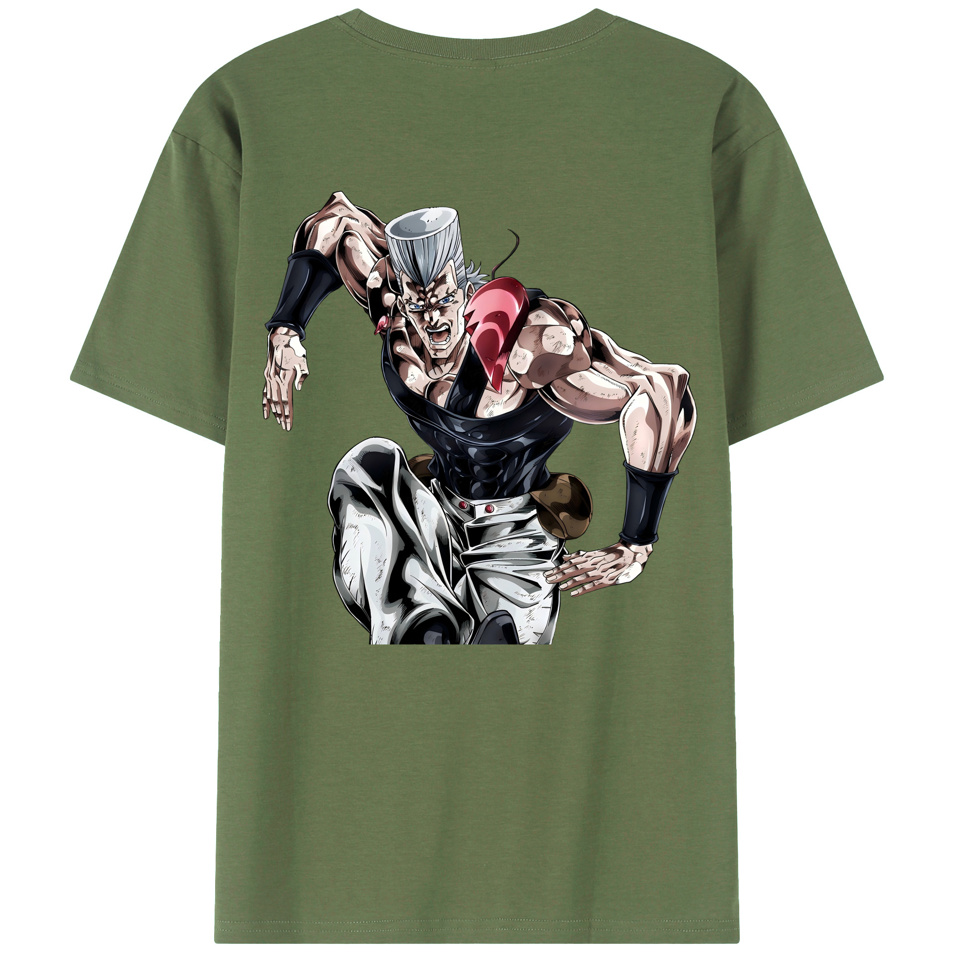 （画像用） ジョジョの奇妙な冒険 ジャン＝ピエール?ポルナレフ JoJo's Bizarre Adventure Jan Pierre Polnareff 綿100％ メンズ半袖Tシャツ（バックプリント） 通気性